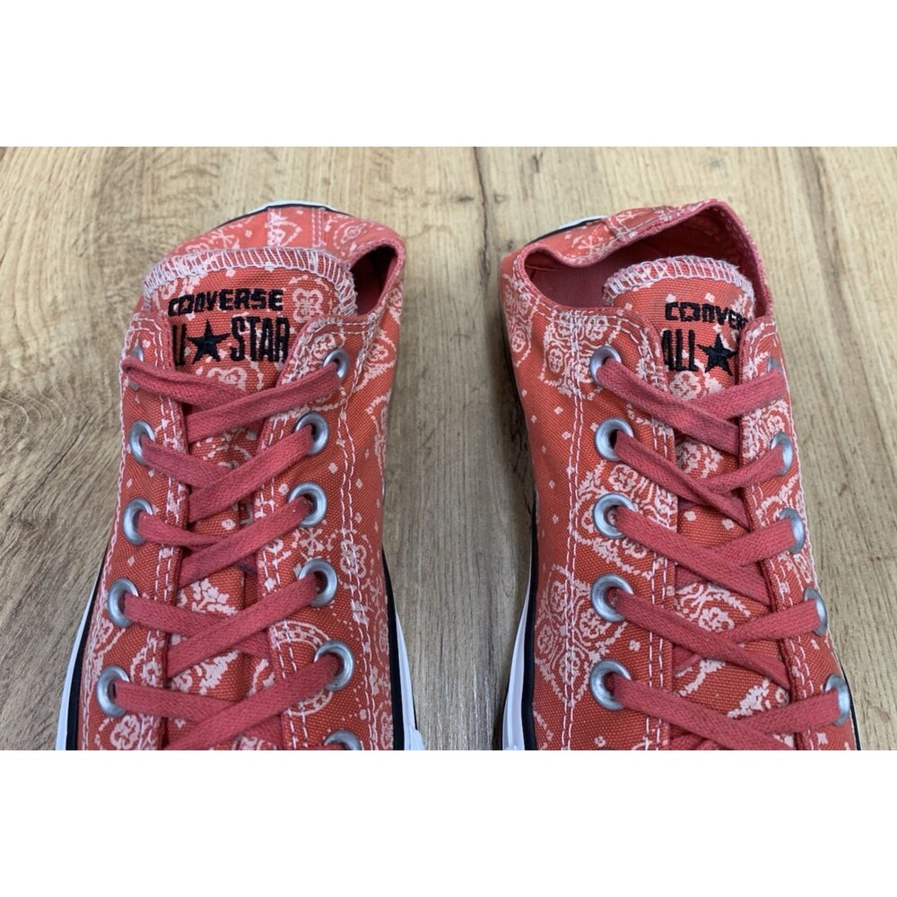 Converse Chuck Taylor All Star Ox Bandana Print Coral Canvas Shoes Womens 8 - Picture 8 of 12